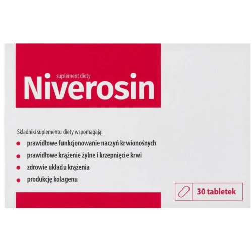 Niverosin, 30 tabletek - Wspomagają prawidłowe funkcjonowanie naczyń krwionośnych