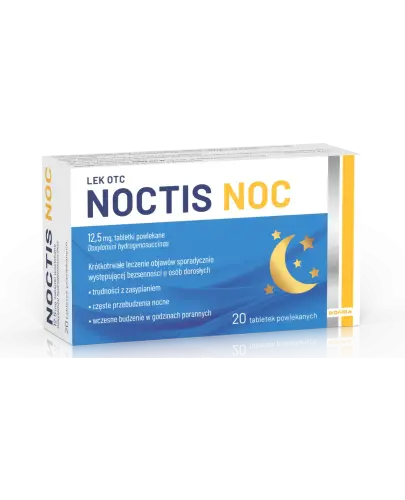 Noctis Noc 12,5 mg, 20 tabletek powlekanych -  Wskazany w leczeniu bezsenności 