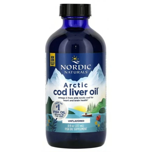 Nordic Naturals Arctic Cod Liver Oil bezsmakowy, 237 ml - Tran z wątroby dorsza arktycznego
