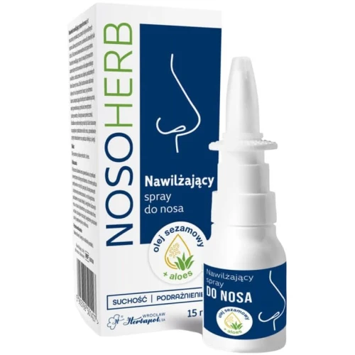 Nosoherb Nawilżający spray do nosa, 15 ml - Nawilża  natłuszcza oraz koi podrażnienia błony śluzowej nosa