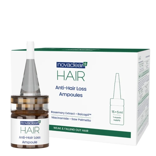 Novaclear Anti-Hair Loss Ampoules Ampułki przeciw wypadaniu włosów, 5 ml x 15 ampułek - Zwiększają gęstość włosów