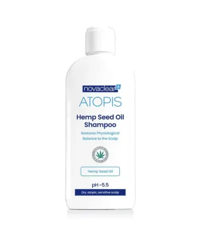 Novaclear Atopis, szampon z organicznym olejem konopnym, 250 ml - Oczyszcza włosy i skórę głowy 