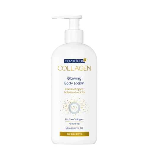 Novaclear Collagen Rozświetlający balsam do ciała, 180 ml - Nawilża oraz wspiera poprawę ujędrnienia i uelastycznienia skóry