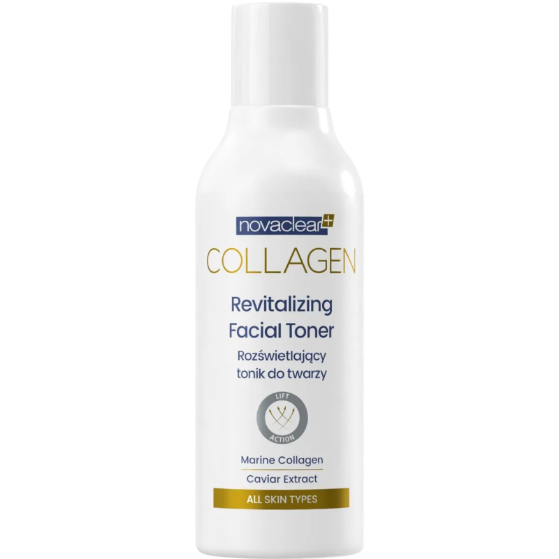 Novaclear Collagen Rozświetlający tonik do twarzy, 100 ml - Do skóry pozbawionej jędrności i blasku