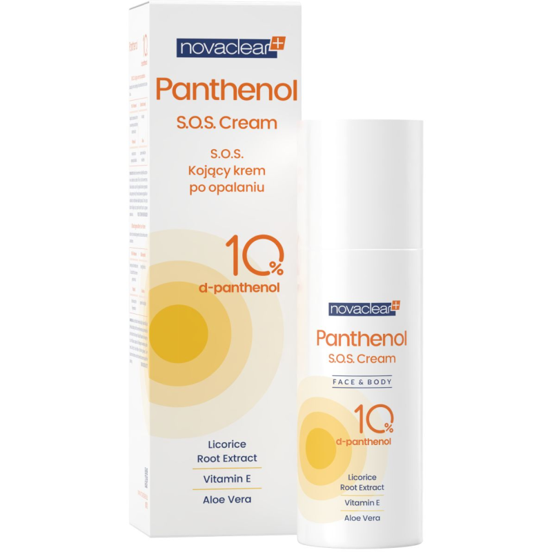 Novaclear Panthenol S.O.S. Kojący krem po opalaniu do twarzy i ciała, 50 ml - Do podrażnionej i przesuszonej skóry