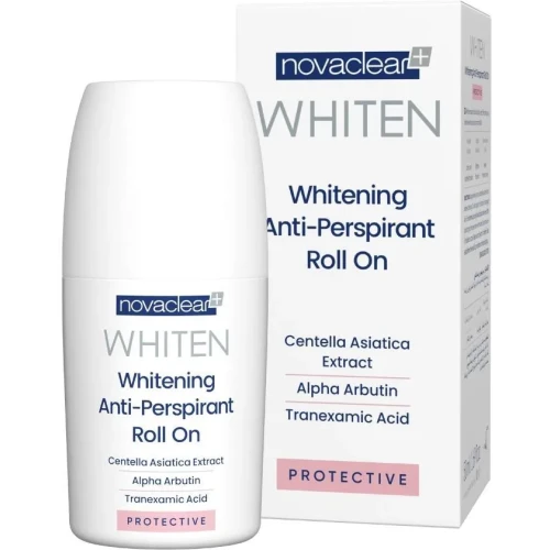 Novaclear Whiten Whitening Roll-on Protective, 50 ml - Wielogodzinna ochrona przed potem i przykrym zapachem