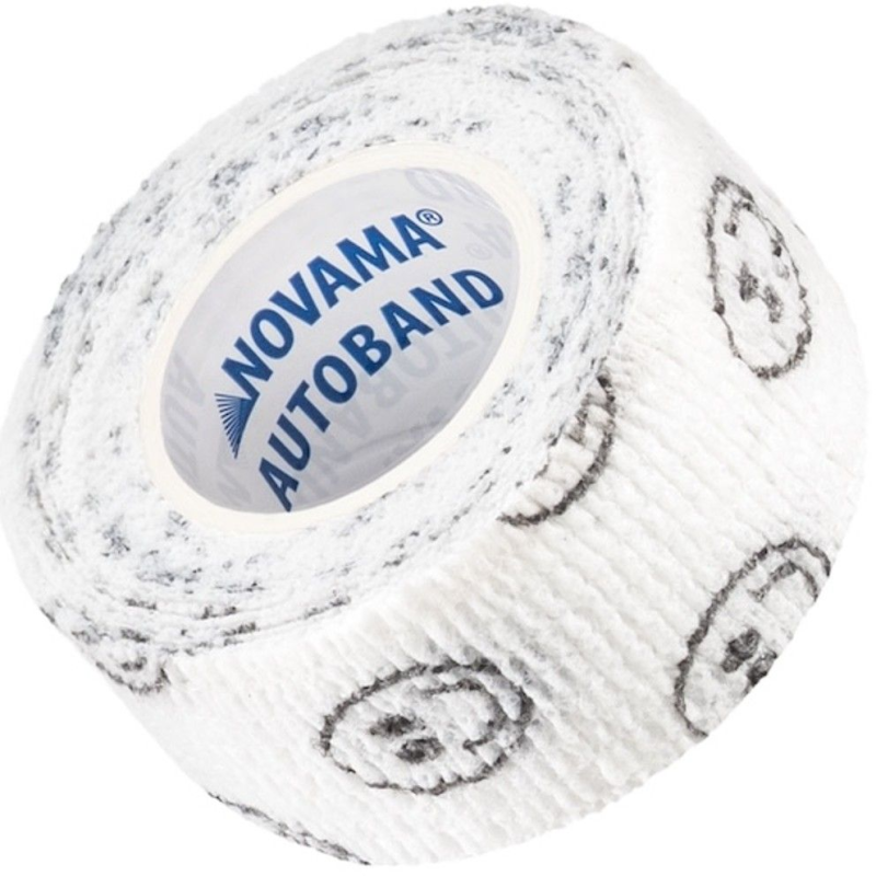 Novama Autoband Bandaż elastyczny kohezyjny białe buźki 2,5 cm x 4,5 m - Do stabilizacji stawów i mocowania opatrunków