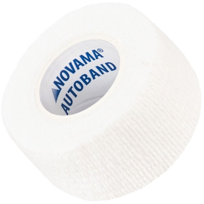 Novama Autoband Bandaż elastyczny kohezyjny biały 2,5 cm x 4,5 m - Do stabilizacji drobnych stawów i podtrzymywania opatrunków