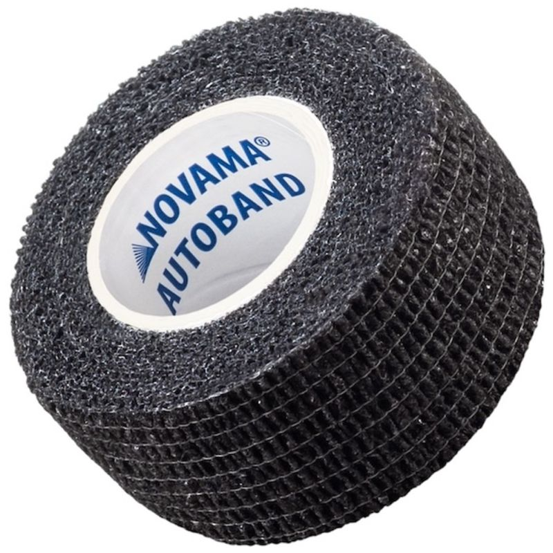 Novama Autoband Bandaż elastyczny kohezyjny czarny KMT101 2,5 cm x 4,5 m - Do stabilizacji stawów, kompresji i mocowania opatrunków