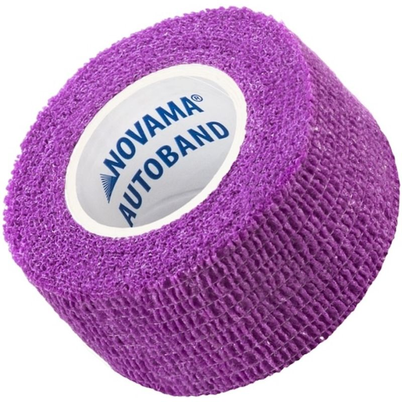 Novama Autoband Bandaż elastyczny kohezyjny fioletowy KMT 101 2,5 cm x 4,5 m - Do stabilizacji stawów i podtrzymywania opatrunków
