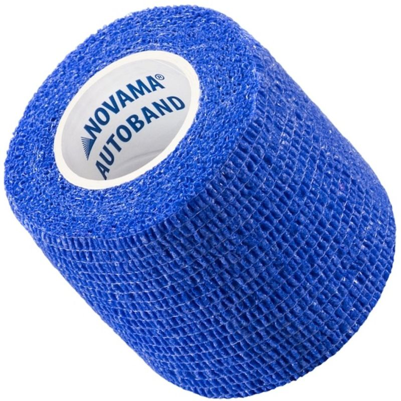 Novama Autoband Bandaż elastyczny kohezyjny niebieski 5 cm x 4,5 m - Do usztywniania stawów i zabezpieczania opatrunków