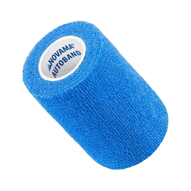 Novama Autoband Bandaż elastyczny kohezyjny Niebieski 7,5 cm x 4,5 m, 1 sztuka - Szybka i prosta aplikacja bez konieczności używania zapinek