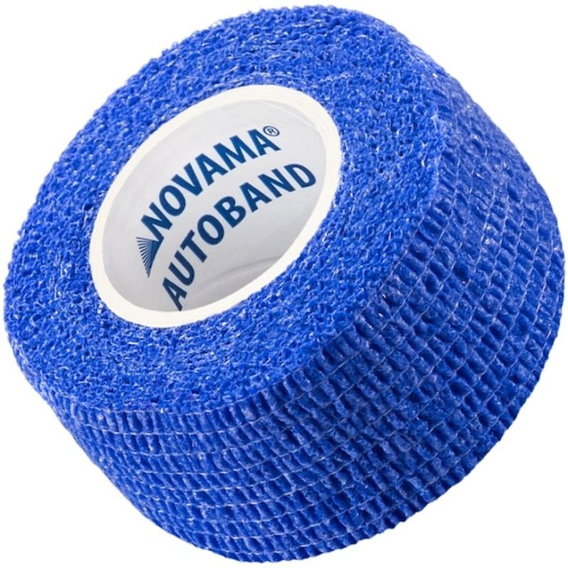 Novama Autoband Bandaż elastyczny kohezyjny niebieski 2,5 cm x 4,5 m - Do stabilizacji palców, nadgarstka i mocowania opatrunków