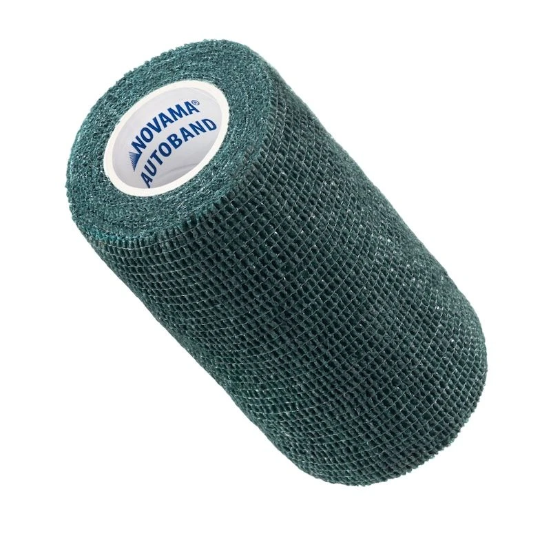 Novama Autoband Bandaż elastyczny kohezyjny oliwkowy 10 cm x 4,5 m, 1 sztuka - Wyrób medyczny do stabilizacji i mocowania opatrunków