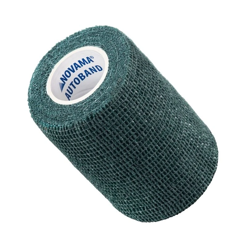 Novama Autoband Bandaż elastyczny kohezyjny Oliwkowy 7,5 cm x 4,5 m, 1 sztuka - Do stabilizacji stawów i mocowania opatrunków