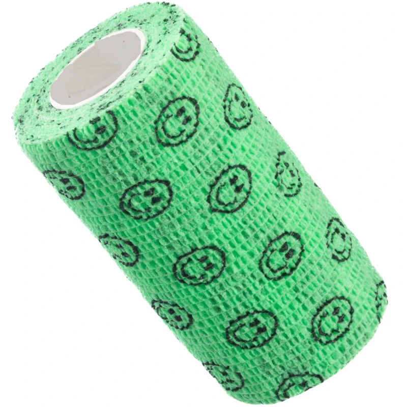 Novama Autoband Elastyczny bandaż kohezyjny zielony buźki 10 cm x 4,5 m, 1 sztuka - Samoprzylepna opaska mocująca bez zapinek