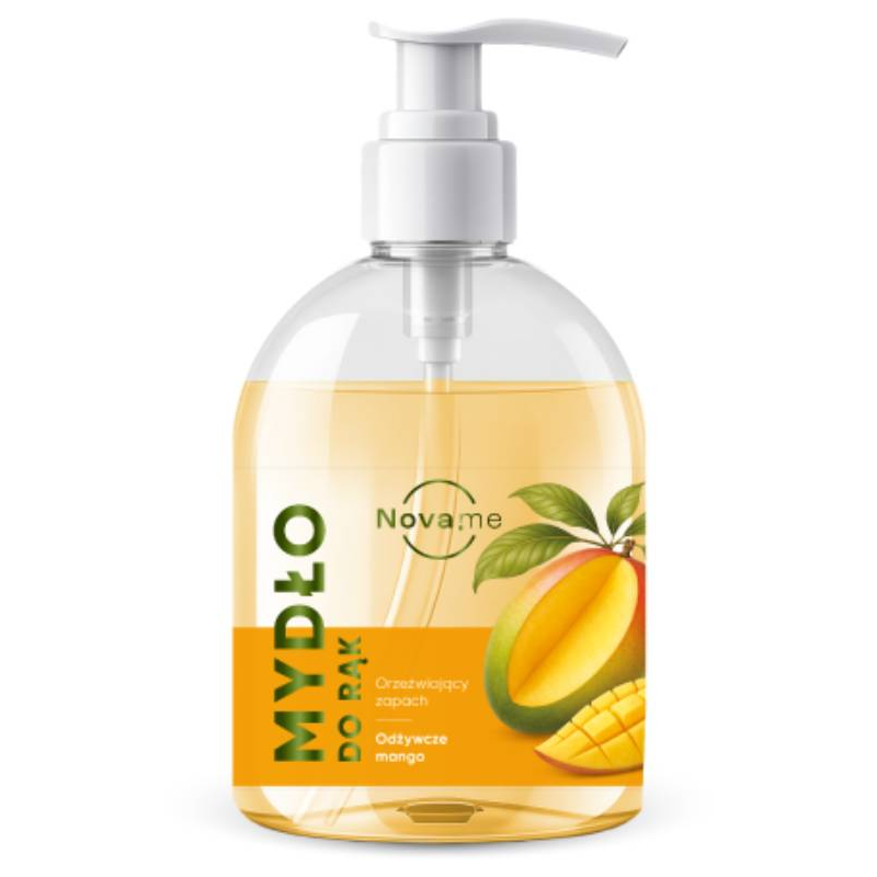 Novame Mydło do rąk, odżywcze mango, 500 ml - Oczyszcza skórę, zapobiega przesuszeniom