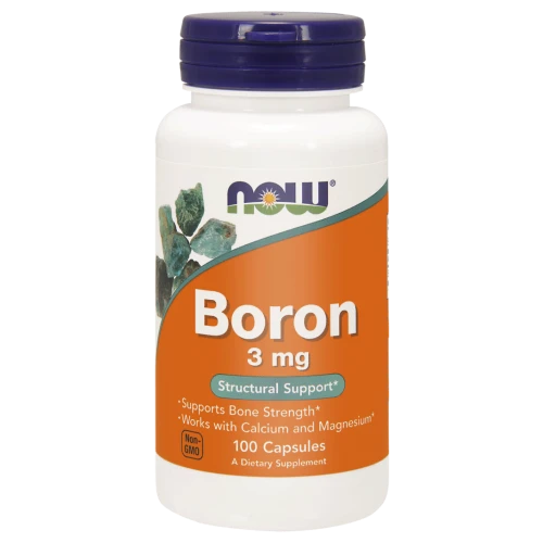 Now Foods Boron 3 mg, 100 kapsułek - Suplement diety z borem