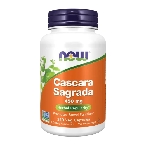 Now Foods Cascara Sagrada 450 mg, 250 kapsułek - Otzrymany z kory szakłaka amerykańskiego, która wspiera&nbsp;pracę jelit i wątroby