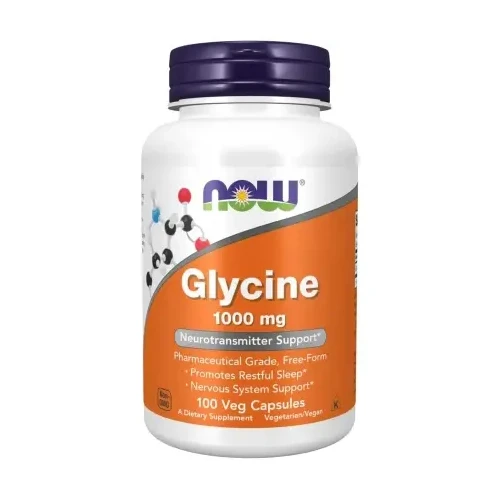 Now Foods Glycine 1000 mg Glicyna, 100 kapsułek - Aminokwas dla układu nerwowego i metabolizmu