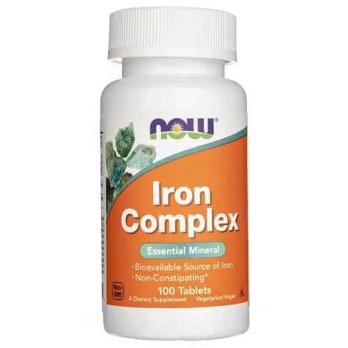Now Foods Iron Complex, 100 tabletek - Dobrze przyswajalna forma żelaza z witaminami