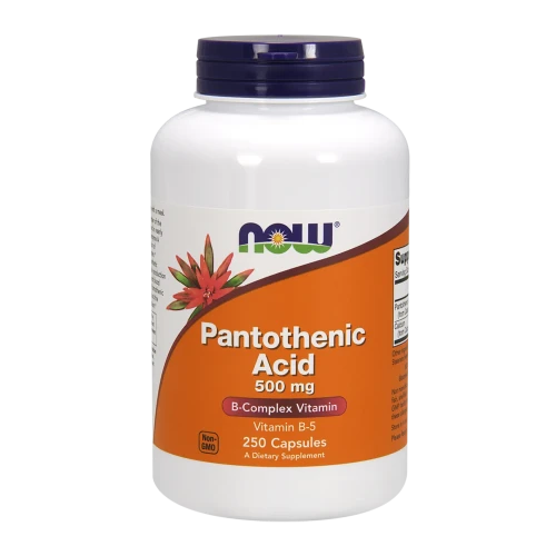 Now Foods Panthotenic Acid 500 mg, 100 kapsułek - Witamina B-5 dla energii i koncentracji