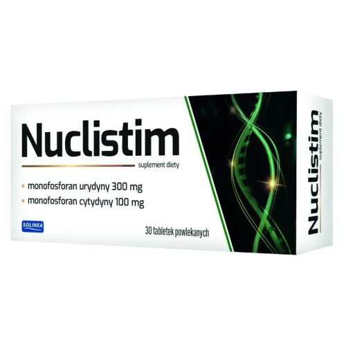 Nuclistim, 30 tabletek - Monofosforan urydyny i cytydyny, wspomagają regenerację uszkodzonych nerwów 
