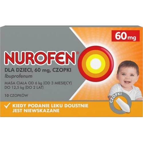 Nurofen    czopki dla dzieci 60 mg, 10 sztuk