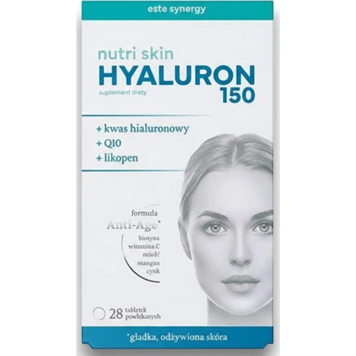 Este Synergy Nutri Skin Hyaluron 150, 28 tabletek - Z formułą Anti-Age i wysoką dawką biotyny