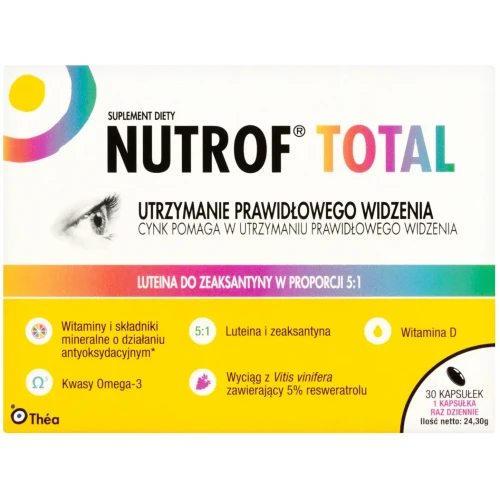 Nutrof Total, 30 kapsułek - Z kwasami tłuszczowymi Omega-3 i resweratrolem
