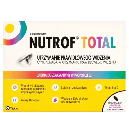 Nutrof Total, 60 kapsułek - Z kwasami tłuszczowymi Omega-3 i resweratrolem 