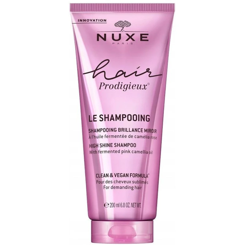 Nuxe Hair Prodigieux Szampon wygładzający, 200 ml - Intensywnie nawilża i odżywia włosy, jednocześnie wygładzając ich strukturę