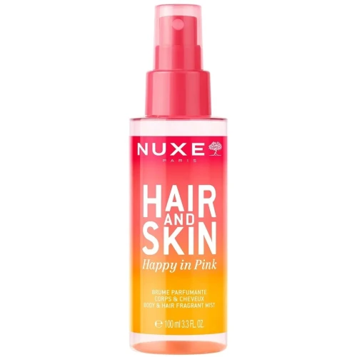 Nuxe Hair and Skin Happy in Pink Nawilżająca mgiełka do ciała i włosów, 100 ml - O zapachu maliny, róży i pudrowego piżma