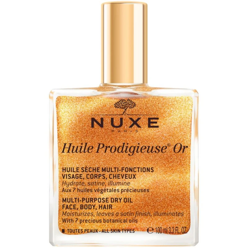 Nuxe Huile Prodigieuse Or Suchy olejek ze złotymi drobinkami, 100 ml  - Rozświetla skórę i włosy