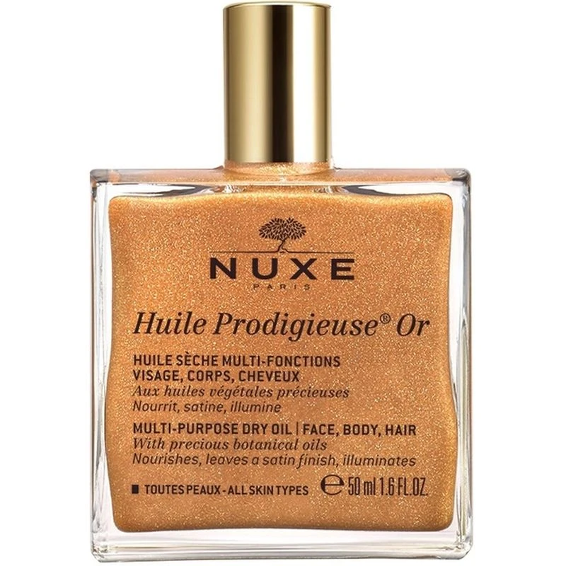 Nuxe Huile Prodigieuse Or Suchy olejek z drobinkami, 50 ml - Nadaje skórze i włosom delikatny połysk