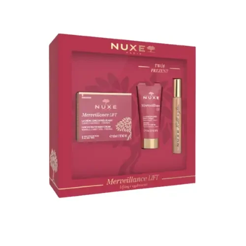 Nuxe Merveillance Lift Zestaw Krem na noc, 50 ml + Kem na dzień do skóry mieszanej, 15 ml + Olejek roll-on, 8 ml - Zestaw do pielęgnacji twarzy