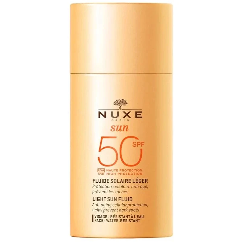 Nuxe Sun Lekki krem z wysoką ochroną SPF50, 50 ml - Wysoka ochrona przeciwsłoneczna, szybkie wchłanianie, nawilżenie i odżywienie