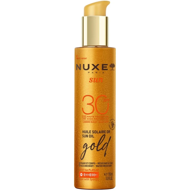 Nuxe Sun Brązujący olejek do opalania twarzy i ciała SPF 30, 150 ml - Delikatna formuła ochronna dla twarzy i ciała