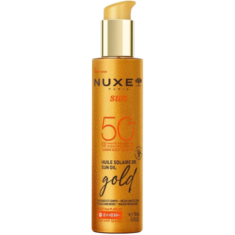 Nuxe Sun Olejek do opalania SPF 50, 150 ml - Otulający zapach i skuteczna ochrona UV