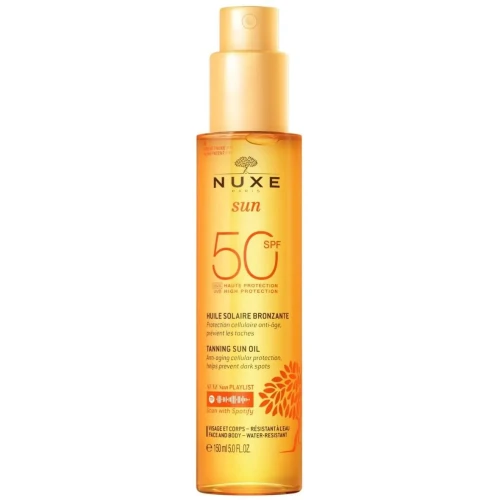 Nuxe Sun Olejek do opalania twarzy i ciała SPF 50, 150 ml - Bardzo wysoka ochrona UVA/UVB