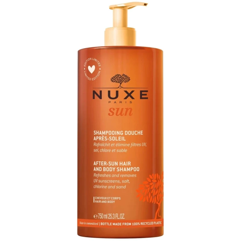 Nuxe Sun Szampon i żel pod prysznic po opalaniu, 750 ml - Pielęgnacja po opalaniu: czystość, nawilżenie, blask