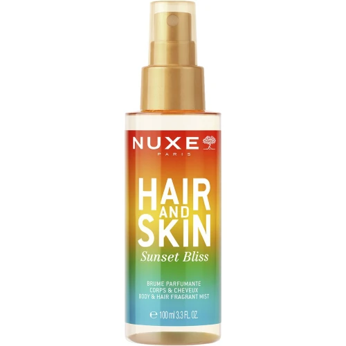 Nuxe Hair and Skin Sunset Bliss Nawilżająca mgiełka do ciała i włosów, 100 ml - O zapachu kokosa, gardenii tahitańskiej i wanilii