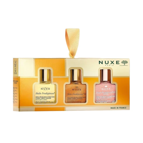 Nuxe The Prodigious Trio Zestaw - Huile Prodigieuse, 10 ml + Huile Prodigieuse Or, 10 ml + Huile Prodigieuse Or Florale, 10 ml - Nuxe Huile Prodigieuse® w 3 odsłonach - naturalny blask i miękkość