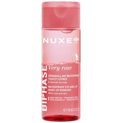 Nuxe Very Rose Dwufazowy płyn do demakijażu oczu i ust, 100 ml - Skuteczny demakijaż i ukojenie skóry