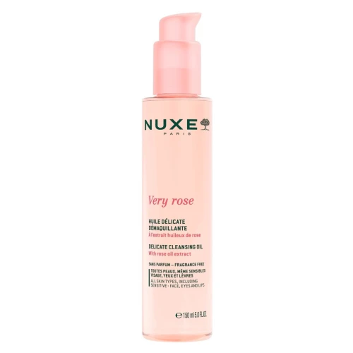 Nuxe Very Rose Delikatny olejek do demakijażu, 150 ml - Skuteczny demakijaż i ukojenie skóry