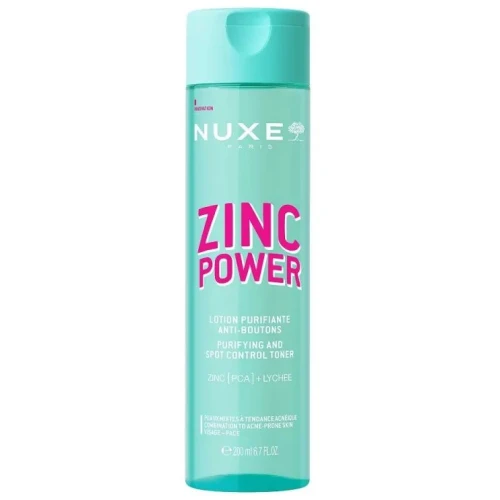 Nuxe Zinc Power Oczyszczający tonik zwalczający wypryski, 200 ml - Oczyszczanie, zwężanie porów i redukcja wyprysków
