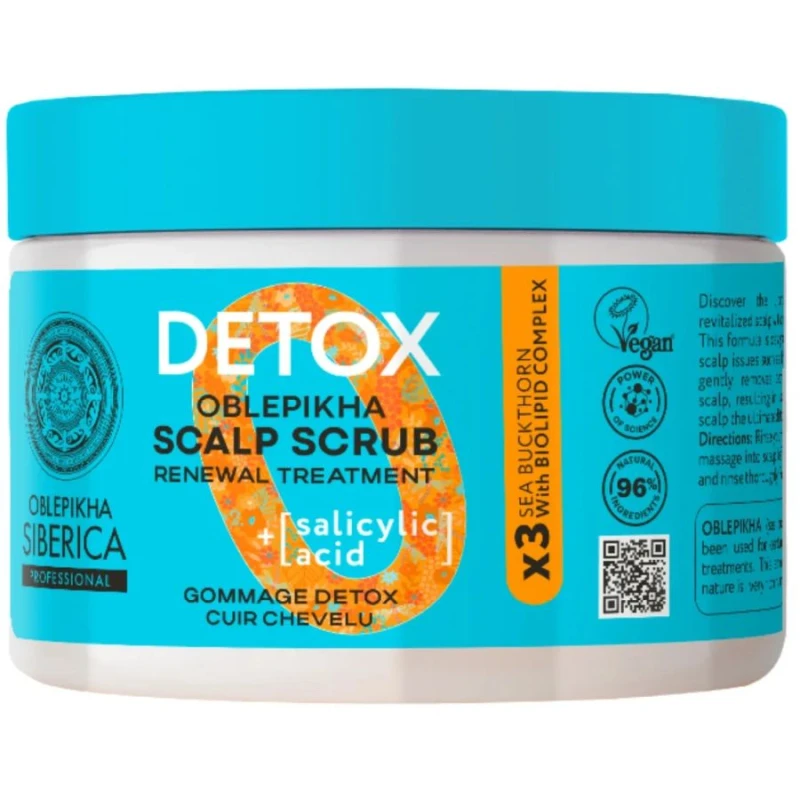 Oblepikha Siberica Detox Peeling do skóry głowy, 300 ml - Głębokie oczyszczanie i pielęgnacja skóry głowy