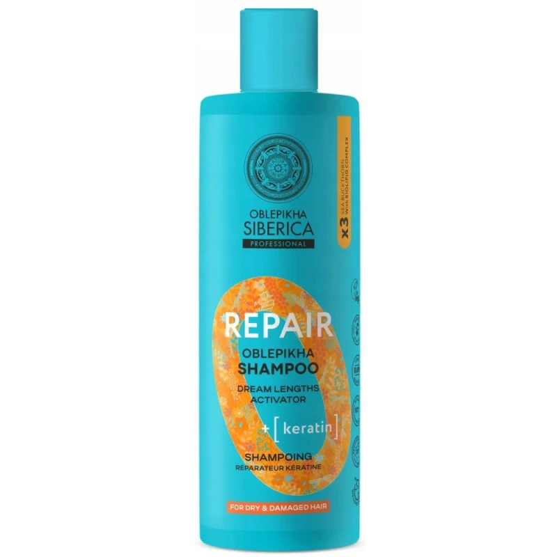 Oblepikha Siberica Repair Regenerujący szampon do włosów suchych i zniszczonych, 400 ml - Intensywne odżywienie i pielęgnacja