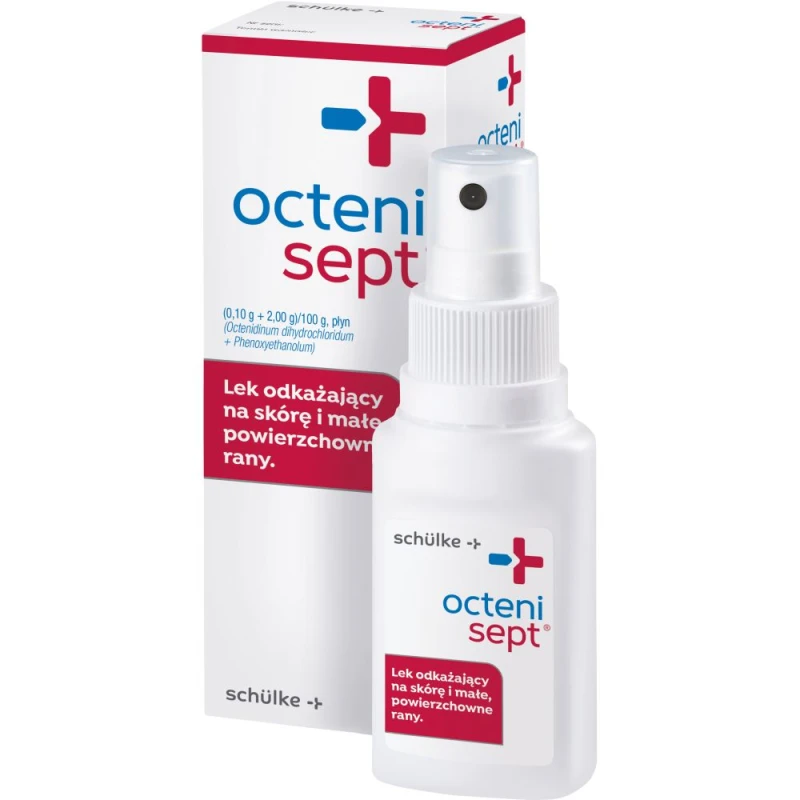Octenisept płyn, 50 ml  - Płyn dezynfekujący, który działa bakteriobójczo, grzybobójczo i wirusobójczo