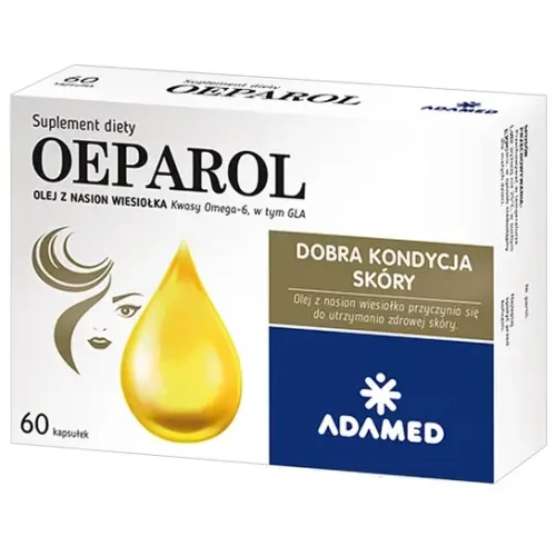 Oeparol, 60 kapsułek - Olej z nasion wiesiołka dziwnego tłoczonego na zimno, który pomaga utrzymać dobrą kondycję skóry